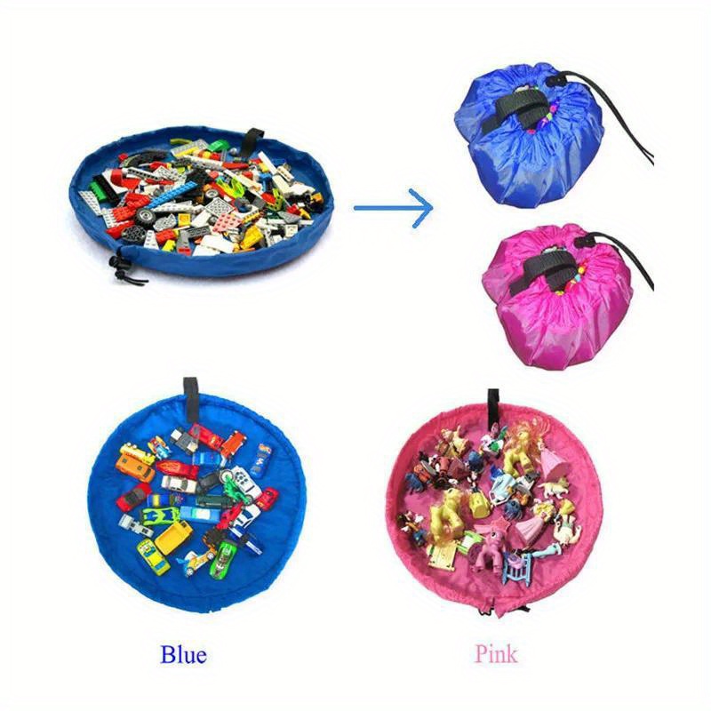 reusable oxford cloth storage bag multipurpose portable organizer for toys party supplies non food contact round bag with drawstring closure details 1