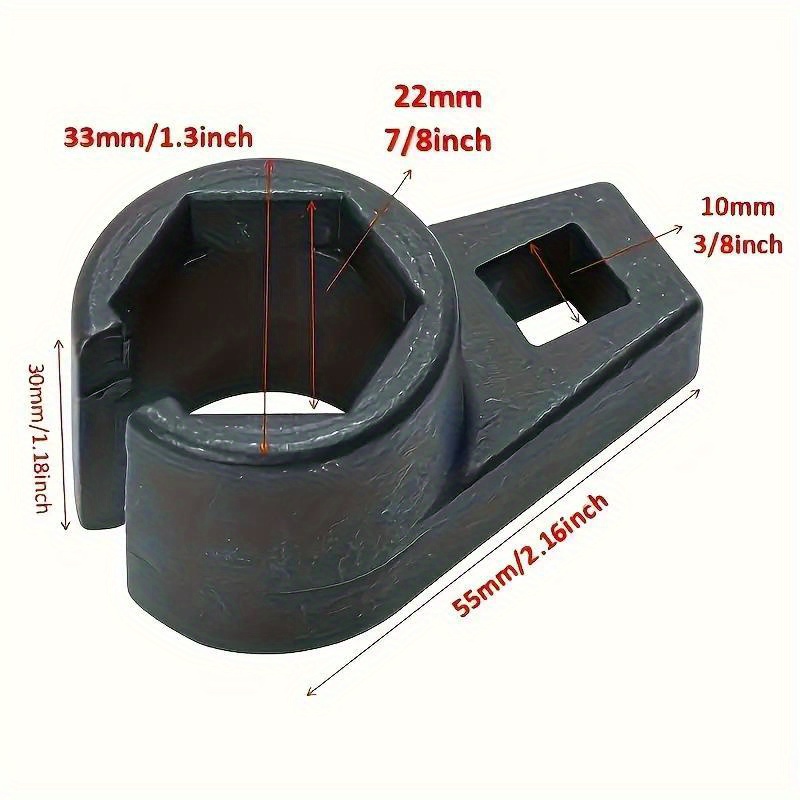 

1x Bla/steel Sensor Wrench, 3/8" Drive, 7/8" 22mm With Hexagonal Grip - Ideal For & Unheated Air Detectors In Tight