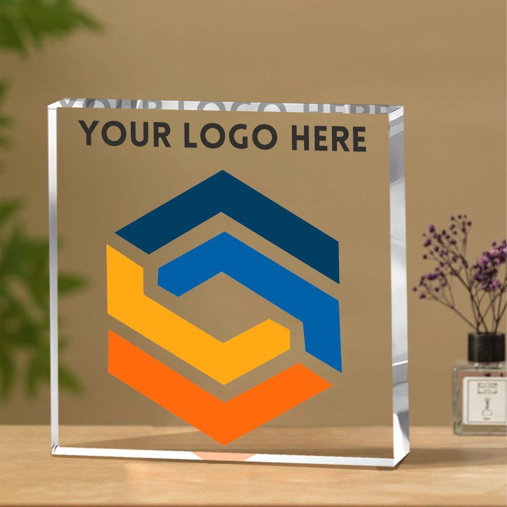 2d Flat, 1pc 10x10cm, Custom Acrylic Plaque With Logo, Personalized Business Logo Plaque, Custom Picture Plaque Gift, Ideal For Desk Decoration