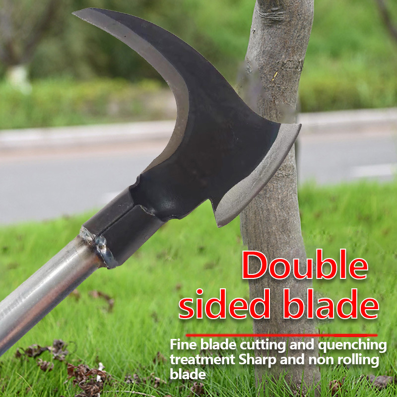 

1pc Double-edged Manganese Steel Narrow Fan-shaped Sickle - With Anti Slip Handle, Not Easy To Fall Off, Perfect For Agriculture, Straw Cutting, And Branch Pruning