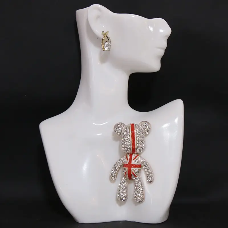 элегантная брошь-медведь вращающаяся роскошный аксессуар для костюмов, пальто, детали 4