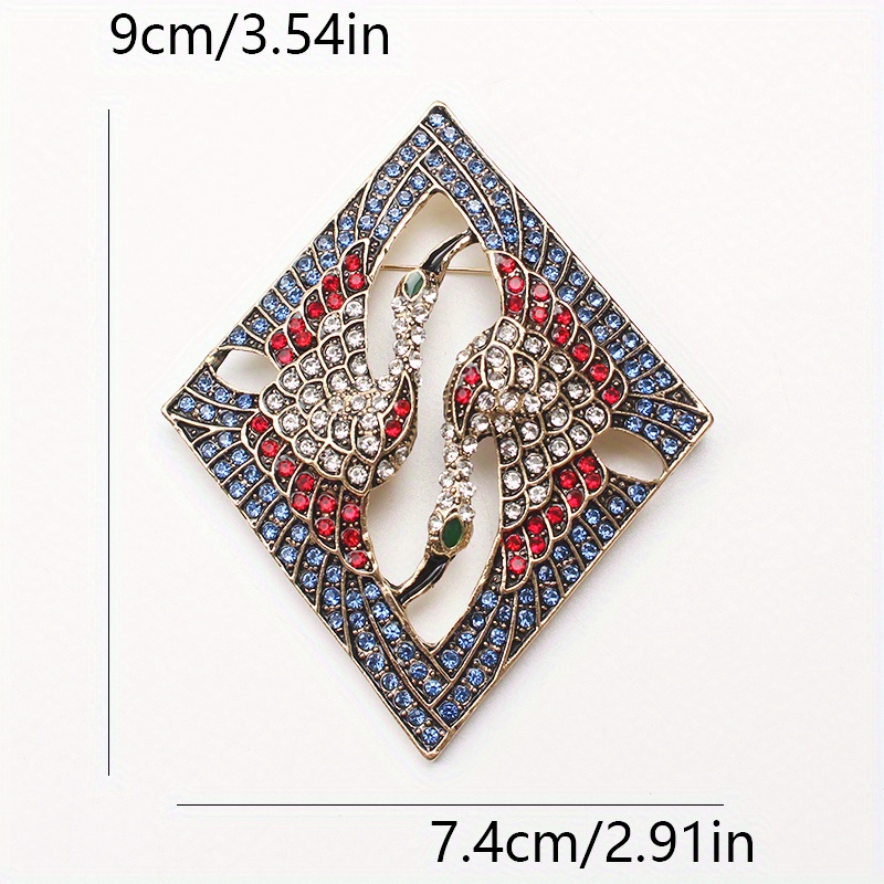 elegant vintage inspired   crane   brooch unique irregular shape   dresses sweaters details 3