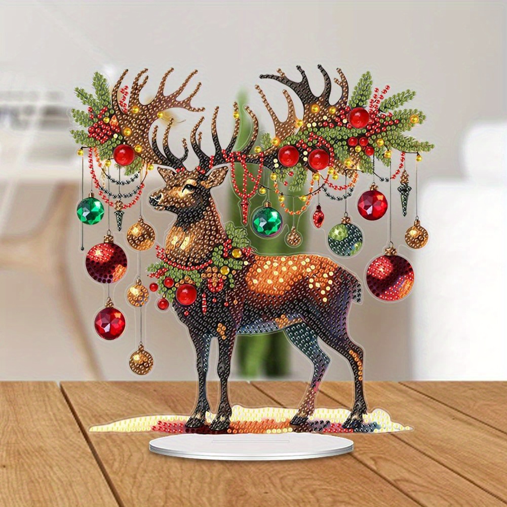 

1pc 5d Diy Kit, , Irregular Shaped Diamond Art , Christmas Holiday Desk Decor, For Decoration