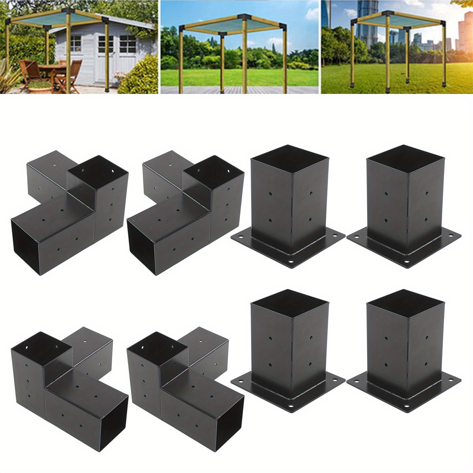 

Pergola Bracket Steel Diyelevated Wood Stand Hardware Kit For Outdoor Woodworking
