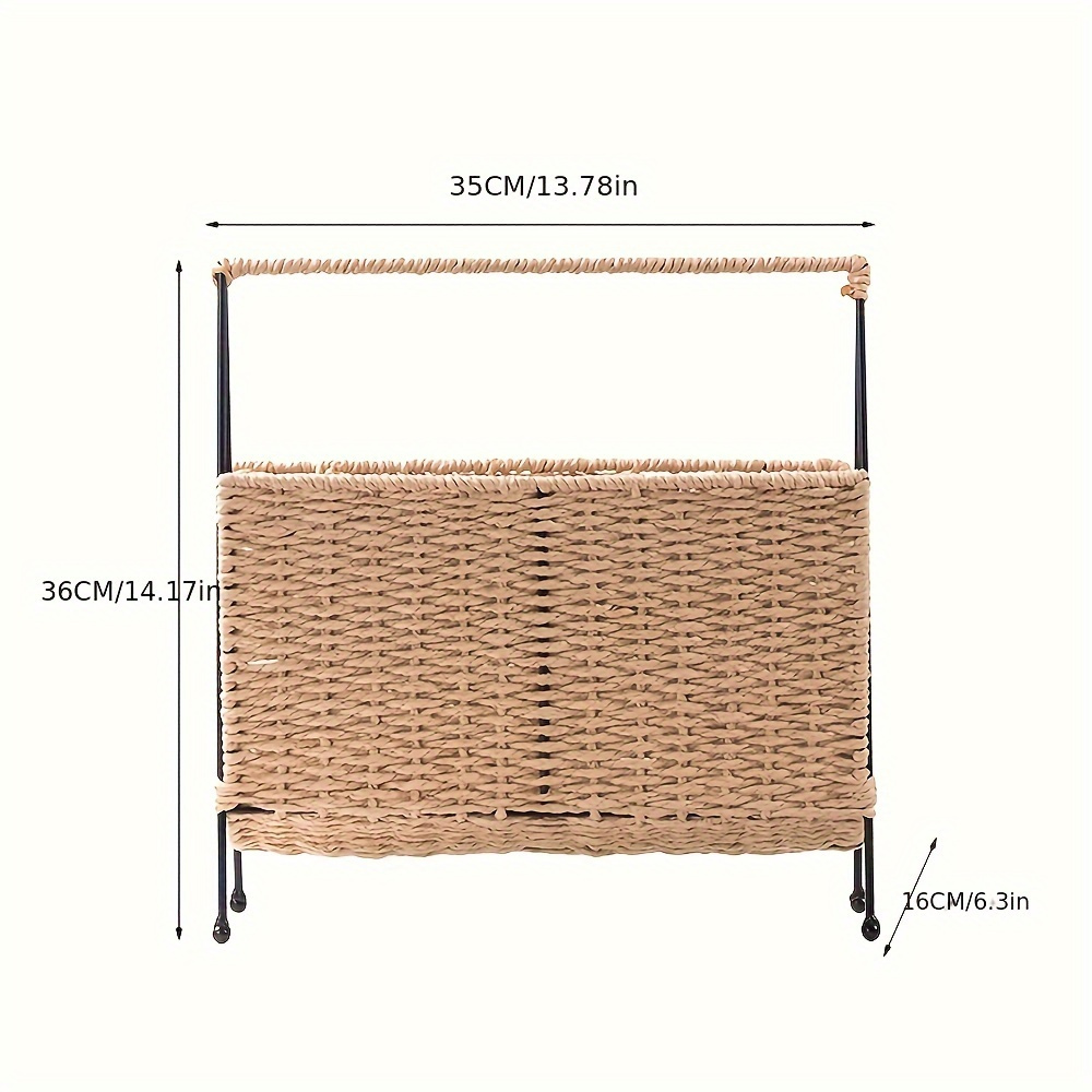 TEMU 1pc Natural Bookshelf Magazine Newspaper Storage Rack Tabletop Office Home