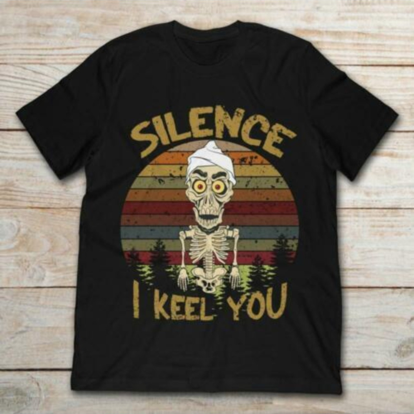 

100% Cotton T-shirt, Men's Personality, Payeah Silence I Keel You Letter Print, Men's Outdoor Casual Top, Comfort And Fashion Coexist