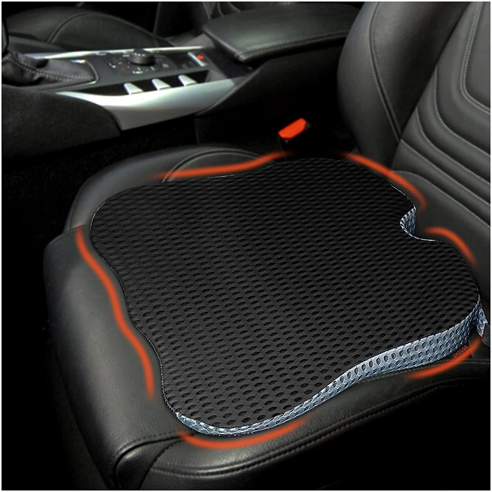 

1set Wedge Pillow Car Seat Cushion Memory Foam Ergonomic Design Breathable Mesh Cover