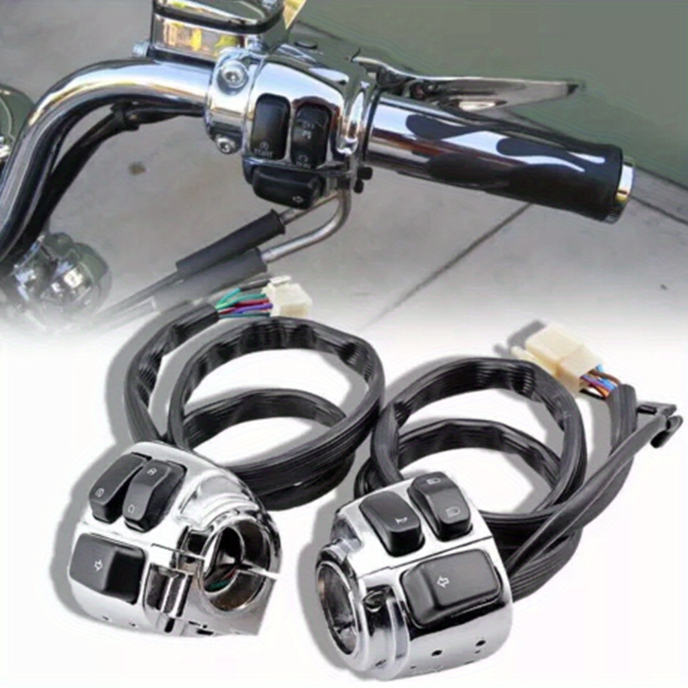 2 chrome 1 handlebar control switches wiring harness for harley for   for  