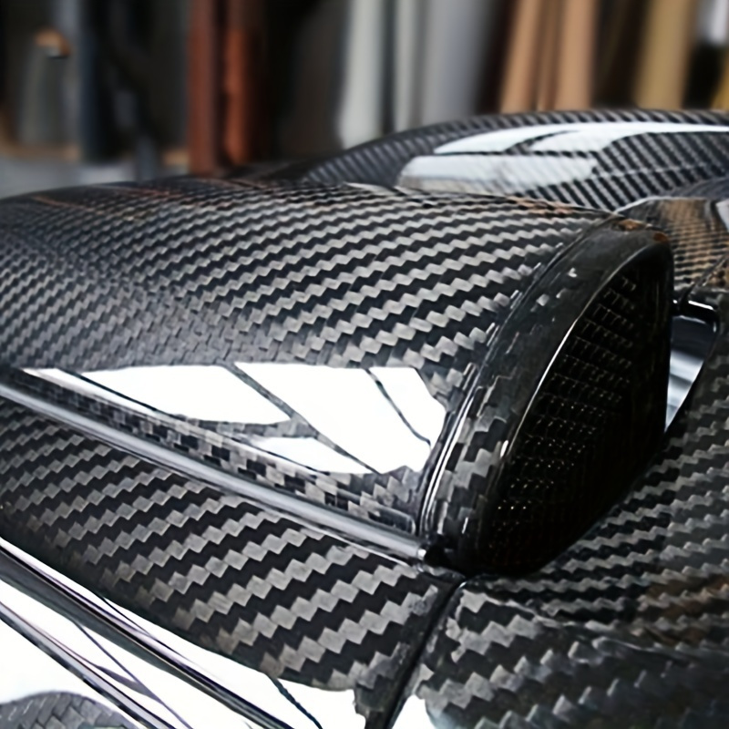 

5d High Gloss Black Carbon Fiber Vinyl, 50cmx300cm, Bubble-free Air Release Car Wrap Film, Automotive Diy Decals, Pvc Material, External Accessories For Car Wraps