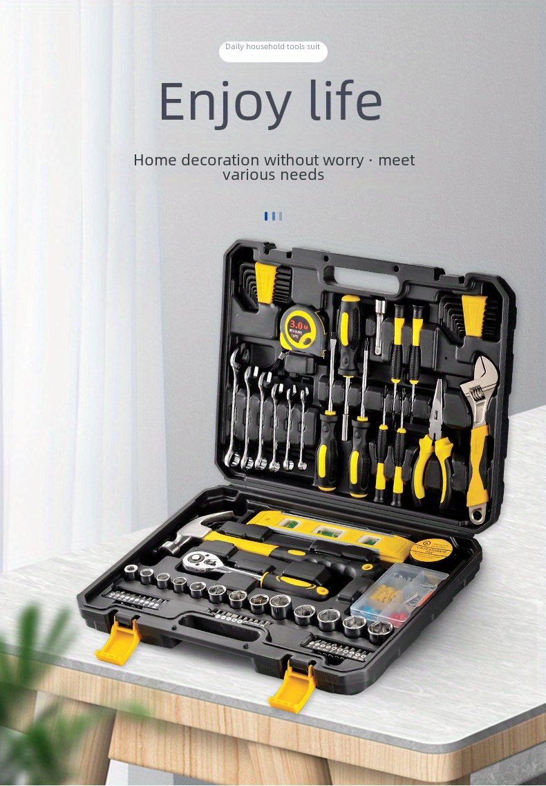 88pcs 1set household multifunctional hardware manual tool set combination wrench screwdriver hammer ruler multifunctional set details 1