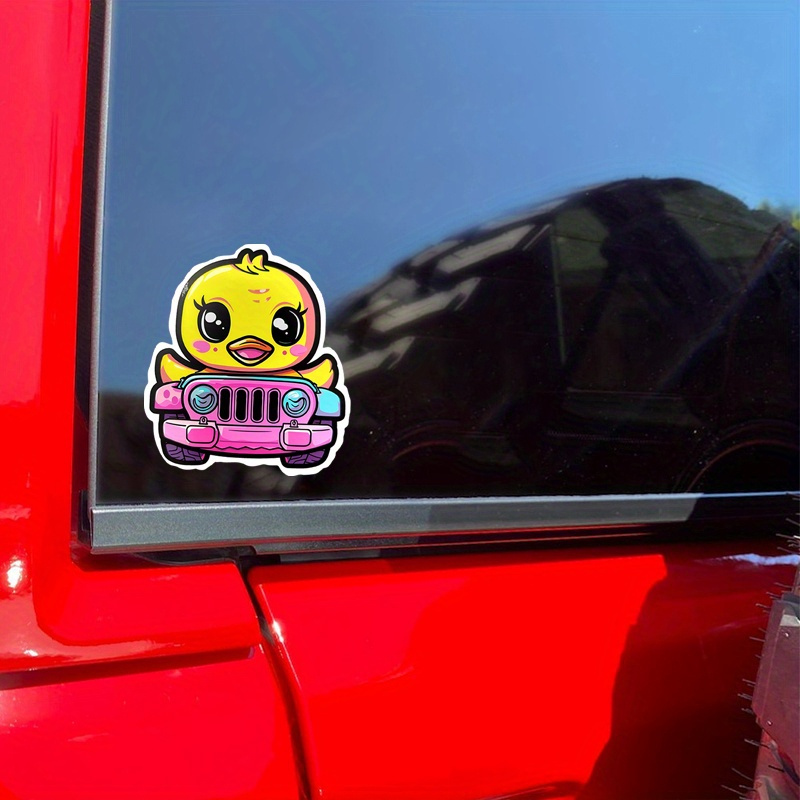 

Self-adhesive Vinyl Duck Decal For Jeep Wrangler - Matte Finish, Cartoon Anime Theme, Right Placement, Single Use - Ideal For Plastic Surfaces