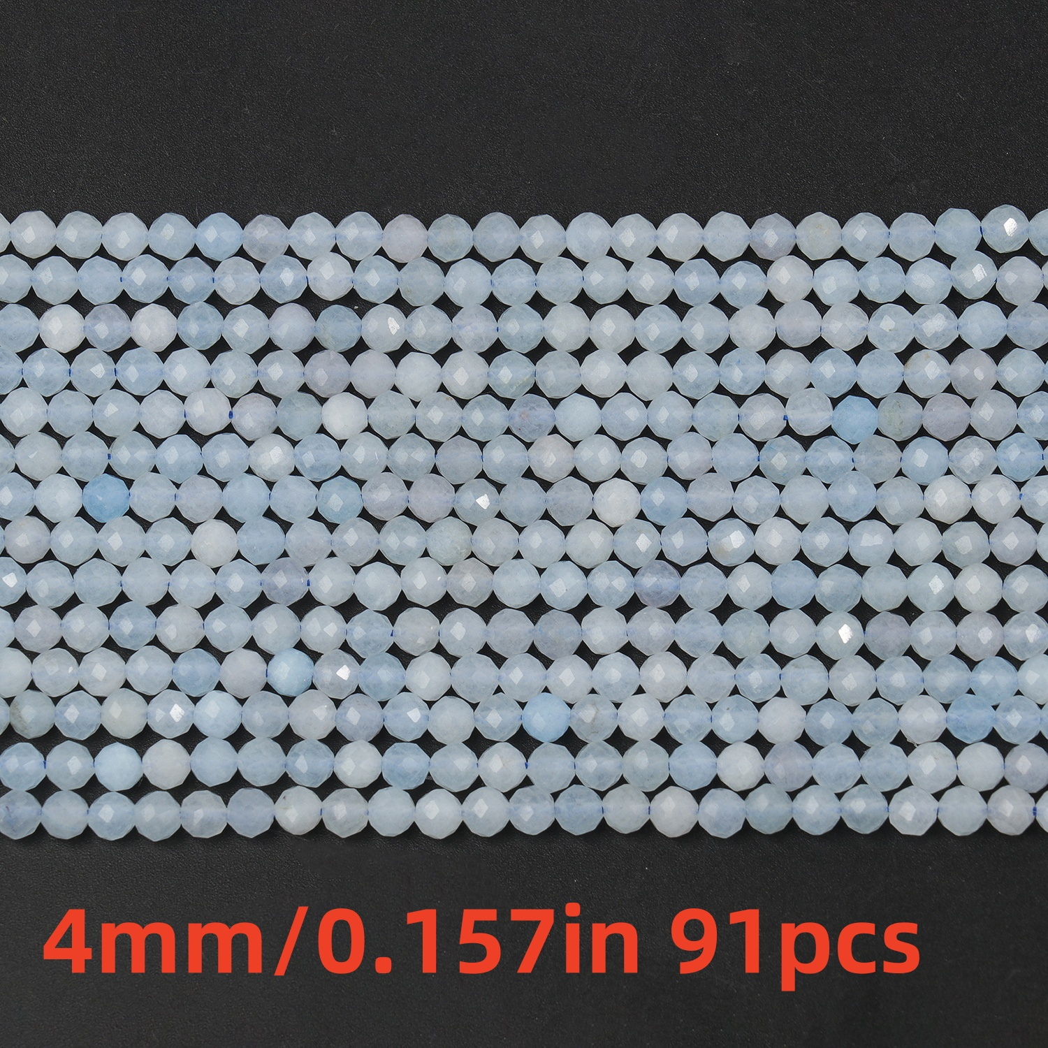 TEMU 170/ 110/ 91pcs Natural Aquamarine Stone Beads Small Beads 2/ 3/ 4 Mm Loose Beads For Jewelry Making Unique Earrings Bracelet Necklace Handmade