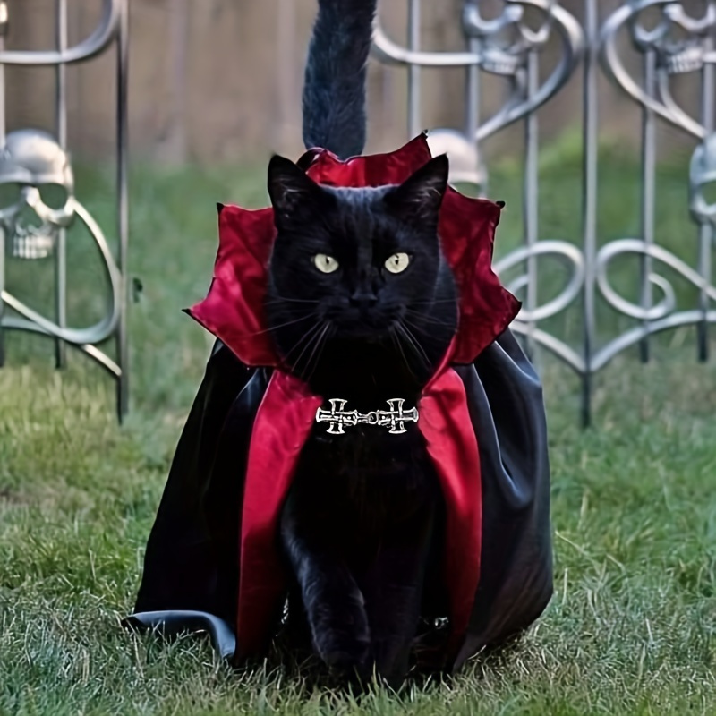 

Cat 2pcs Halloween Vampire Costume: Pet And - Suitable For Small And - Suitable For Parties And - And Fun - Suitable