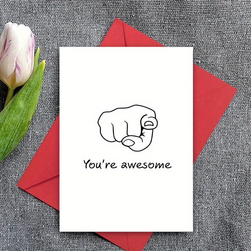 TEMU 1pc "you're Awesome" Encouragement Card - Perfect Thank You Gift For , Nurses, Doctors, Teachers, Colleagues, , Uplifting Message, Design,
