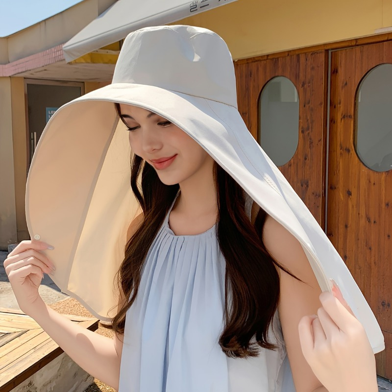 1pc Stylish Wide Brim Sun Hat with Lightweight Breathable Fisherman Hat  for Women, Adjustable Chin Strap, Elegant Summer