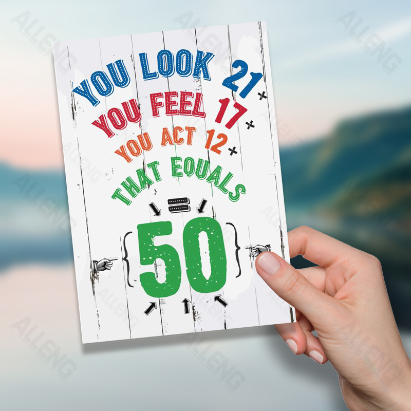 

Funny 50th Birthday Card - Milestone Greeting For Him Or Her, Age Humor, 'you , 17, Act 12' Message, Group Celebrations, Alleng Brand