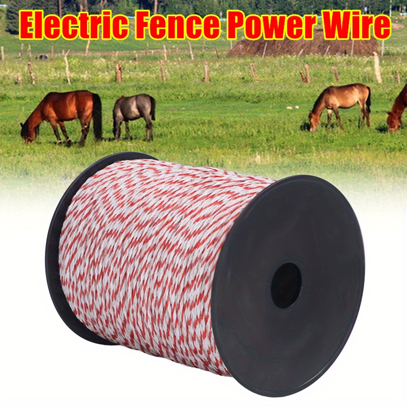 

500m Corde de clôture électrique Fil de clôture électrique Accessoires de clôture électrique pour ferme Ranch Chevaux Bétail Moutons Chiens