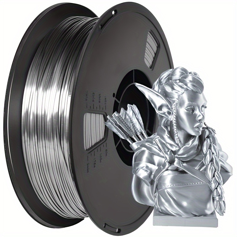 

Silk Silvery 250g 3d Printer Pla Filament, Diameter 1.75mm, 1.75+/-0.03mm , Suitable For Most Fdm 3d Printers And 3d Pens.