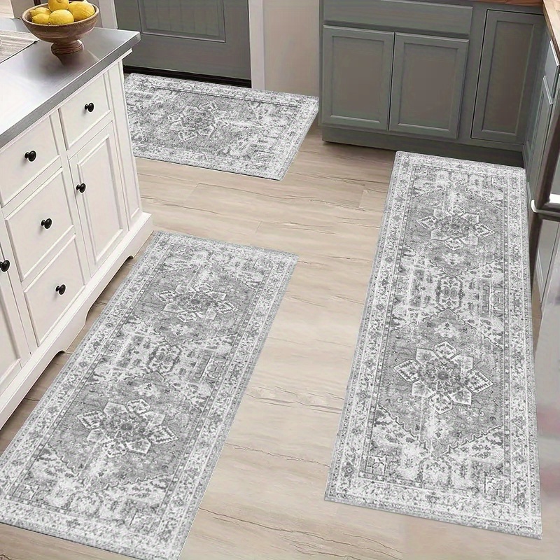 

3pcs Rug Set - , European For , , And Entryway - Polyester Tpr Backing