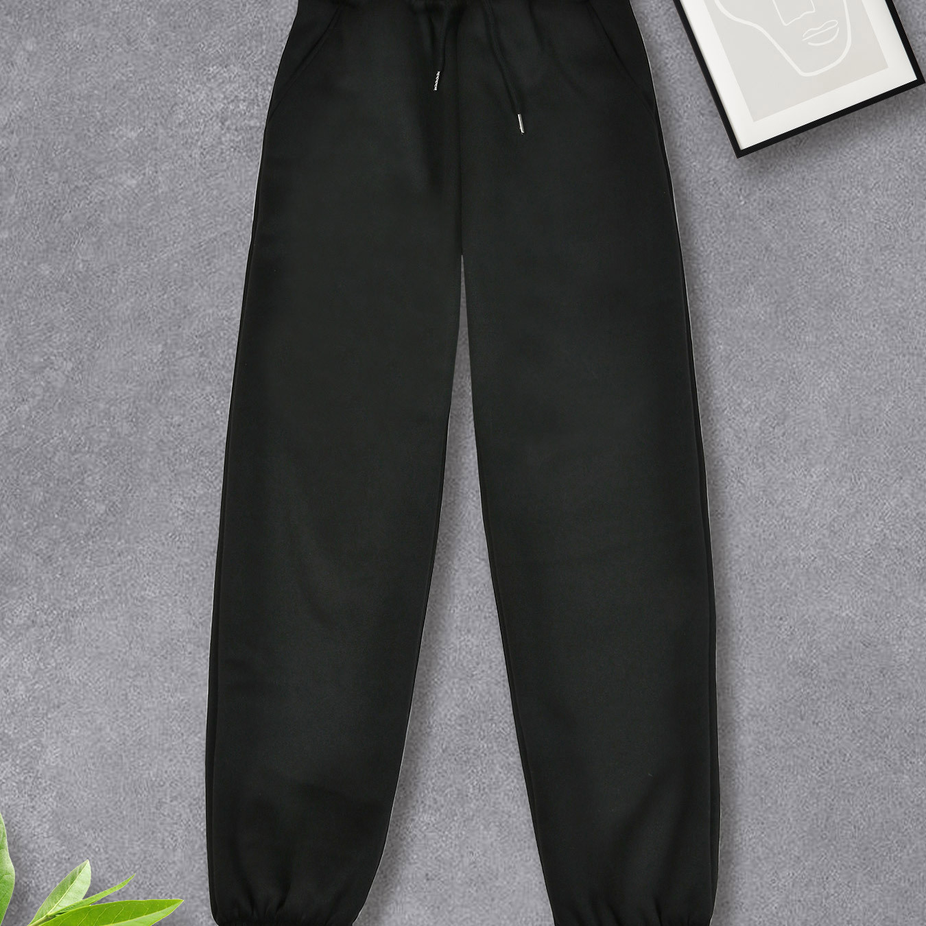 

Women's Casual Knit Jogger Pants With Drawstring, Polyester Comfort Stretch Fabric, All-season Solid Pants