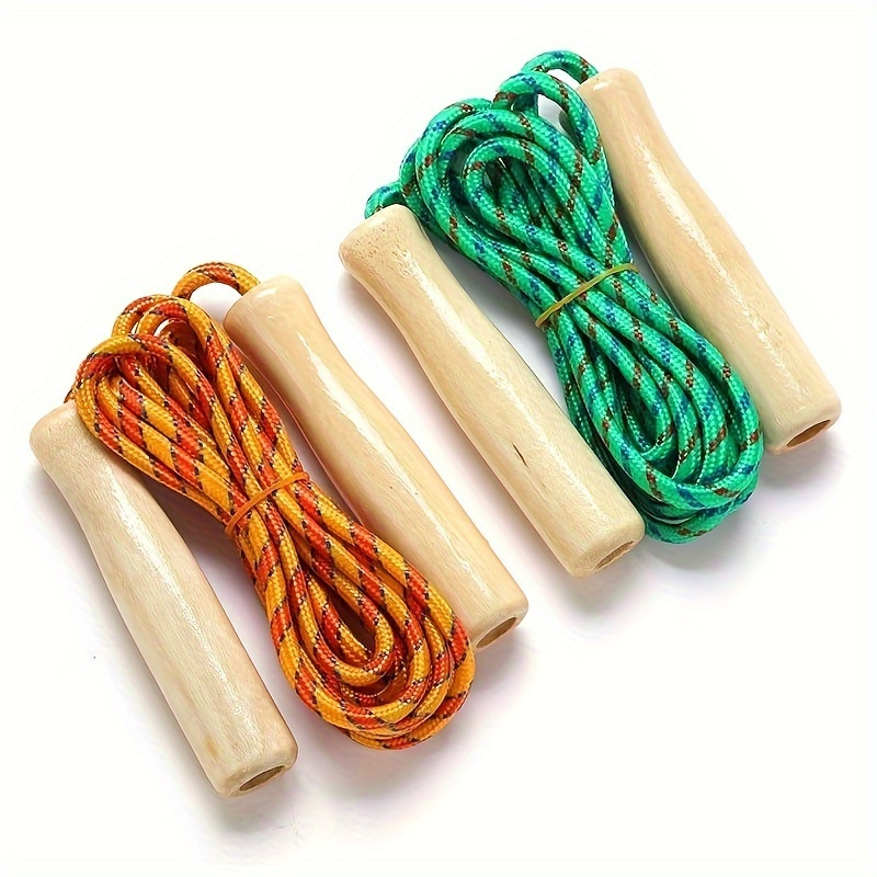 

3-pack Polyester Jump Ropes With Wooden Handles - & Training Skipping Ropes For Adults 14+, Workout Fitness Equipment, Portable & Non-electric