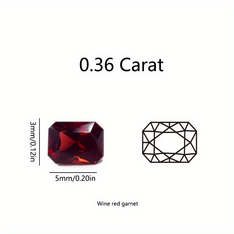 

[1pc 0. Rectangular Gemstone] Elegant 0. Rectangular Gemstone Bead, Red, Birthstone For , Ideal For Jewelry Making, With Ring, Pendant, Earrings, Diy Crafts, For Gift