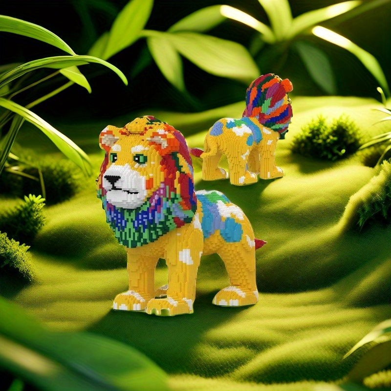 Large Lion Animal Model Building Blocks High Difficulty