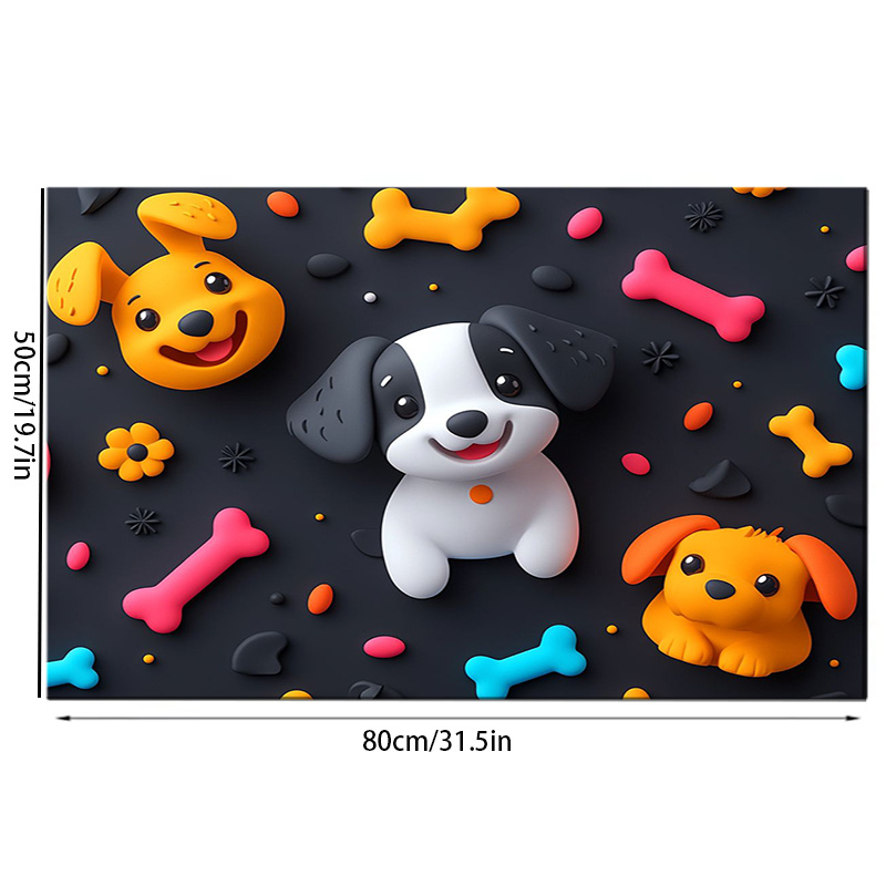 TEMU Open, 1pc/pet Feeding Mat, Polyester Pet Bowl Mat, Food Mat, Food Cleaning Accessories, Suitable For Cats And Dogs, Pet Supplies