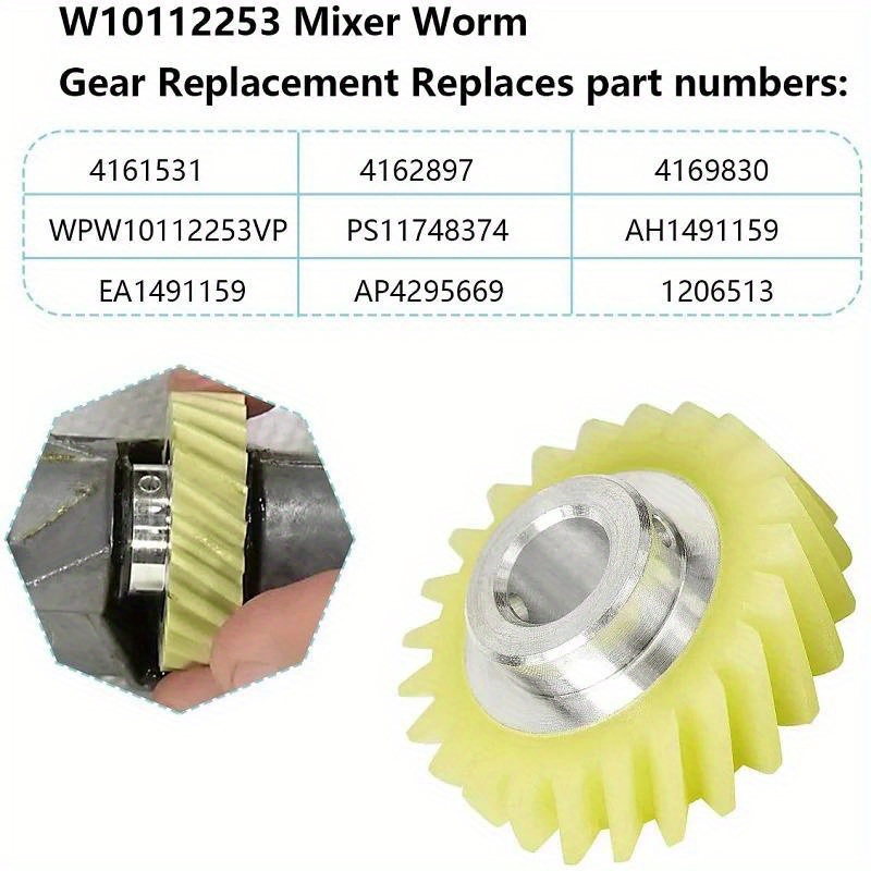 2  worm gear replacement parts for     long lasting plastic and metal construction compatible with models 4169830 ap4295669 4162897   smooth operation and reliable performance details 2