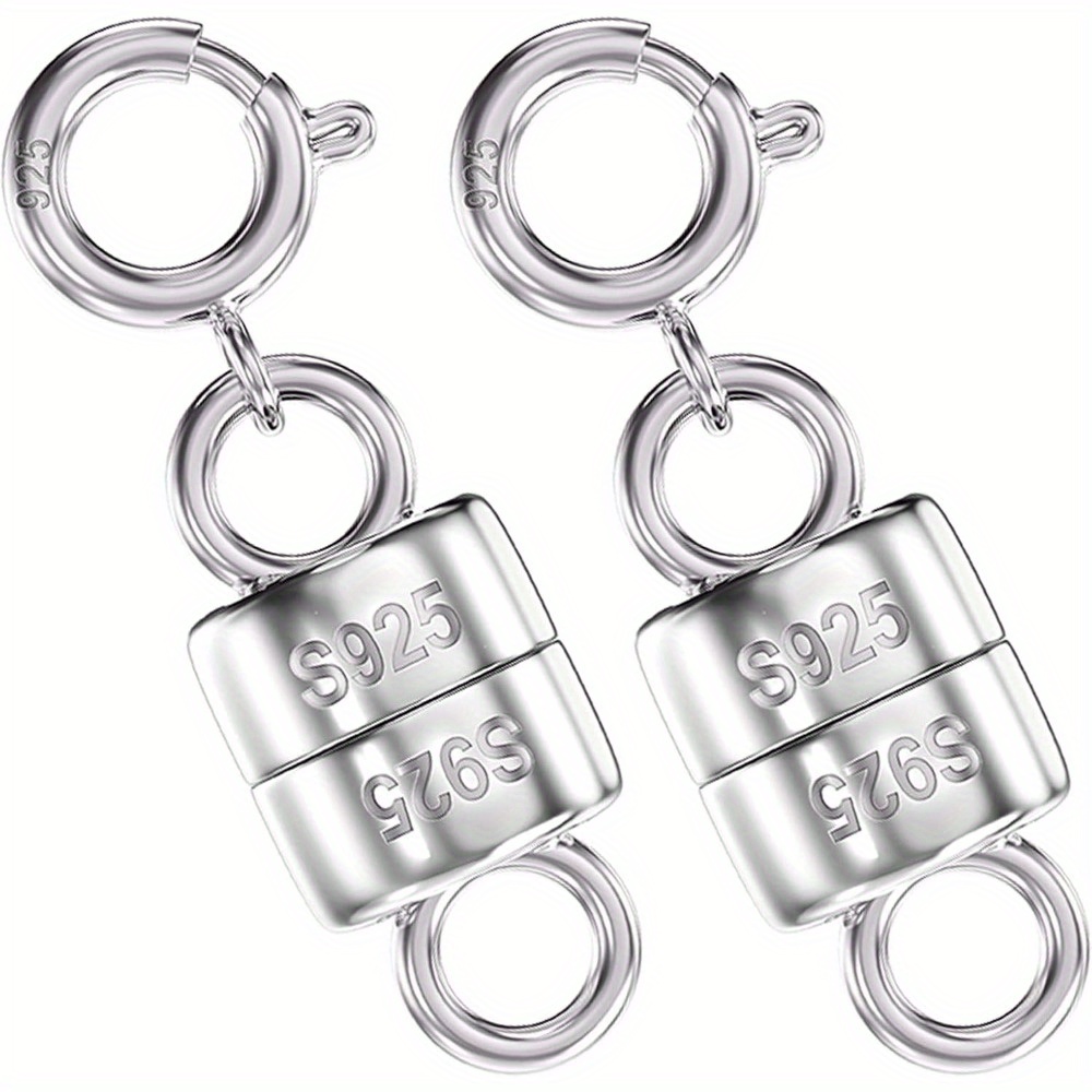 

925 Sterling Silver Magnetic Clasps And Closures For Jewelry Making, Chain Extender Connector For Necklace And Bracelet, Silver Magnetic Clasp Converter For Crafts