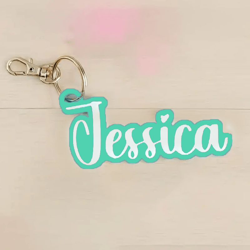 TEMU 1 Customizable 3d Acrylic Name Keychain - Personalized Letter Bag Tag With Durable Clip - For Bags, Luggage, And Gifts - Non-electric Accessory,
