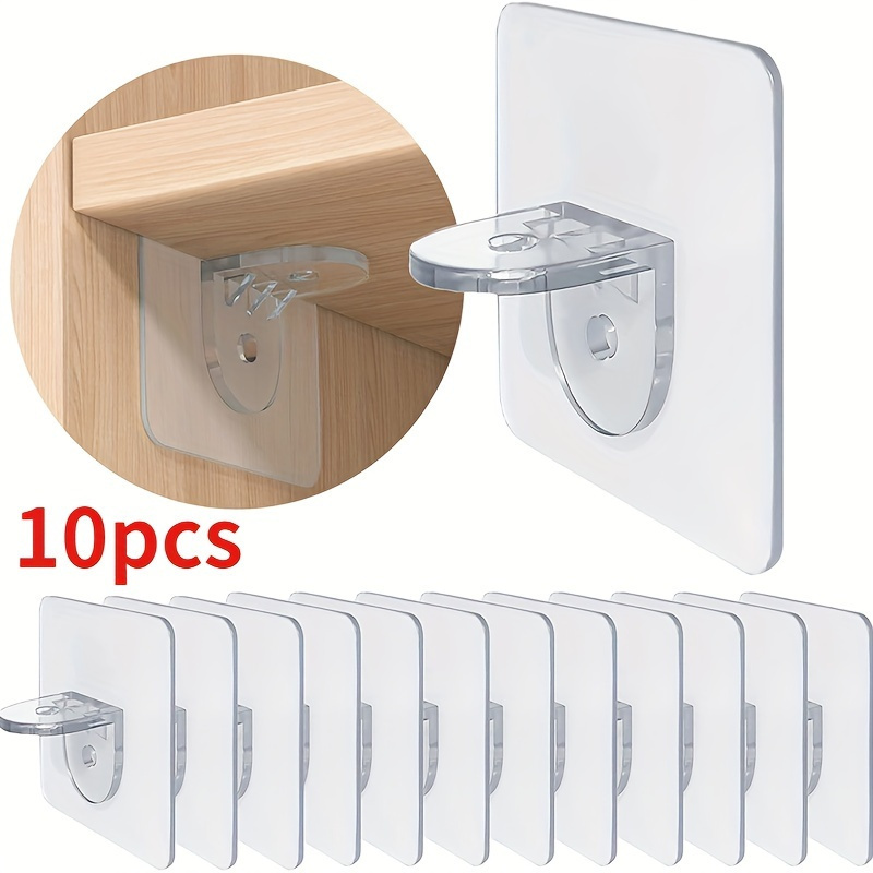 item picture 10pcs     hooks shelf brackets no drill seamless design for closet organization shelf liners for cabinets non  