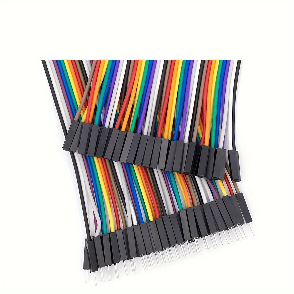 

40pcs Multicolor Silicone Jumper Wire Ribbon Cables Kit, Male To Male, Female To Male, Female To Female Dupont Connectors For Arduino Robotics - Uncharged, No Battery Required