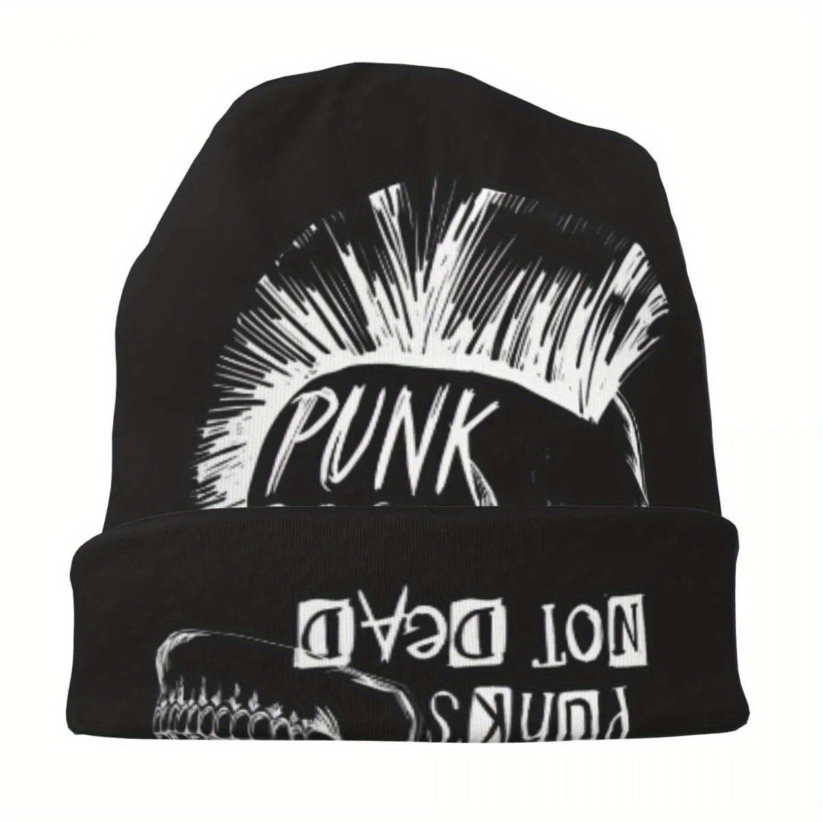 punk rock skull print knitted 95 polyester 5 - Temu