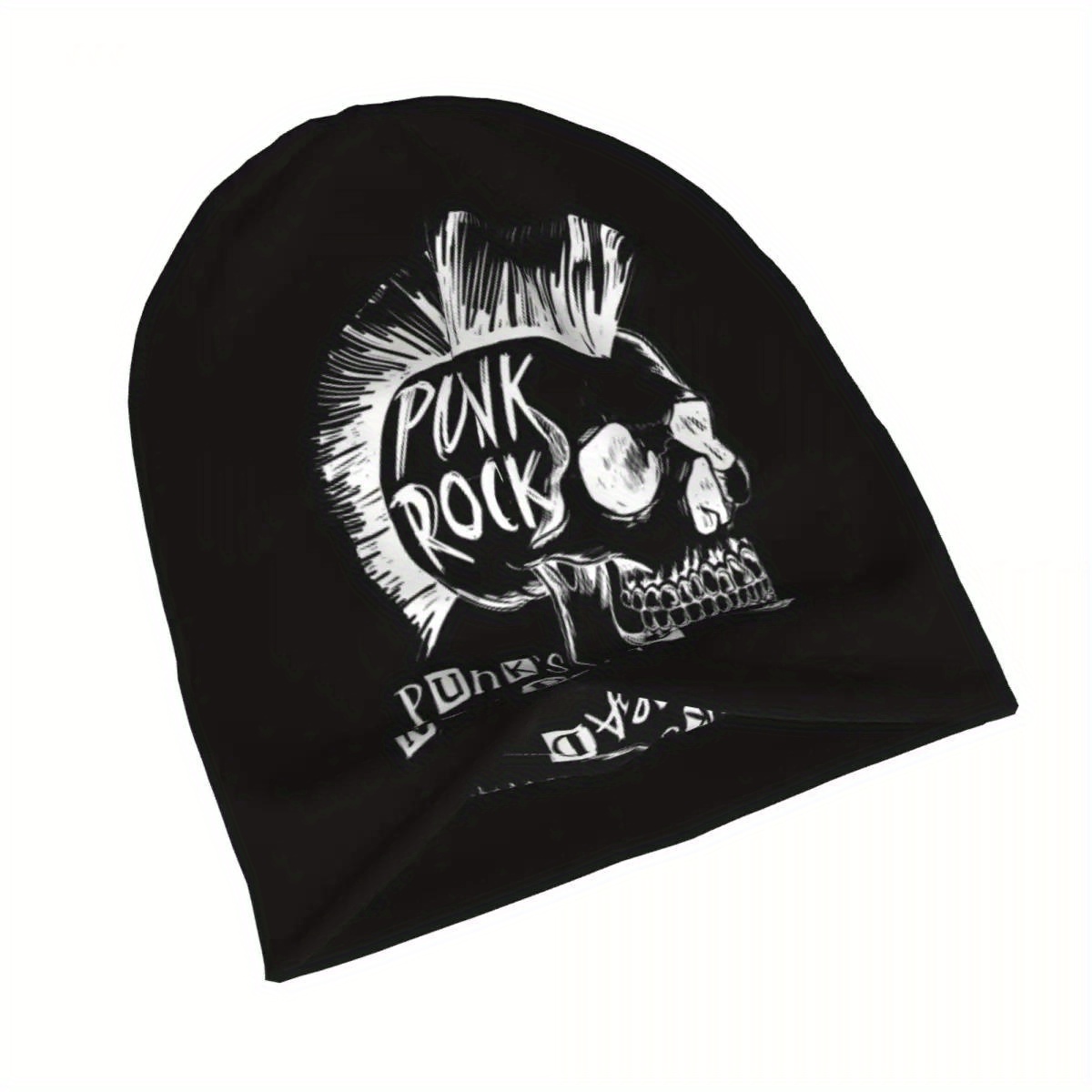 punk rock skull print knitted 95 polyester 5 - Temu