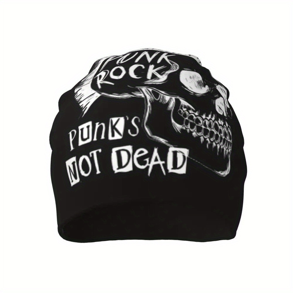 punk rock skull print knitted 95 polyester 5 - Temu