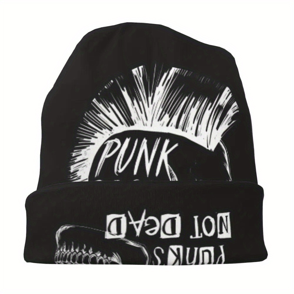 punk rock skull print knitted 95 polyester 5 - Temu