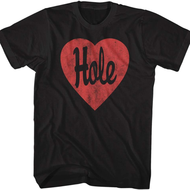 

Hole Rock Band Heart Love Logo Adult Short Sleeve T-shirt Graphic Tee