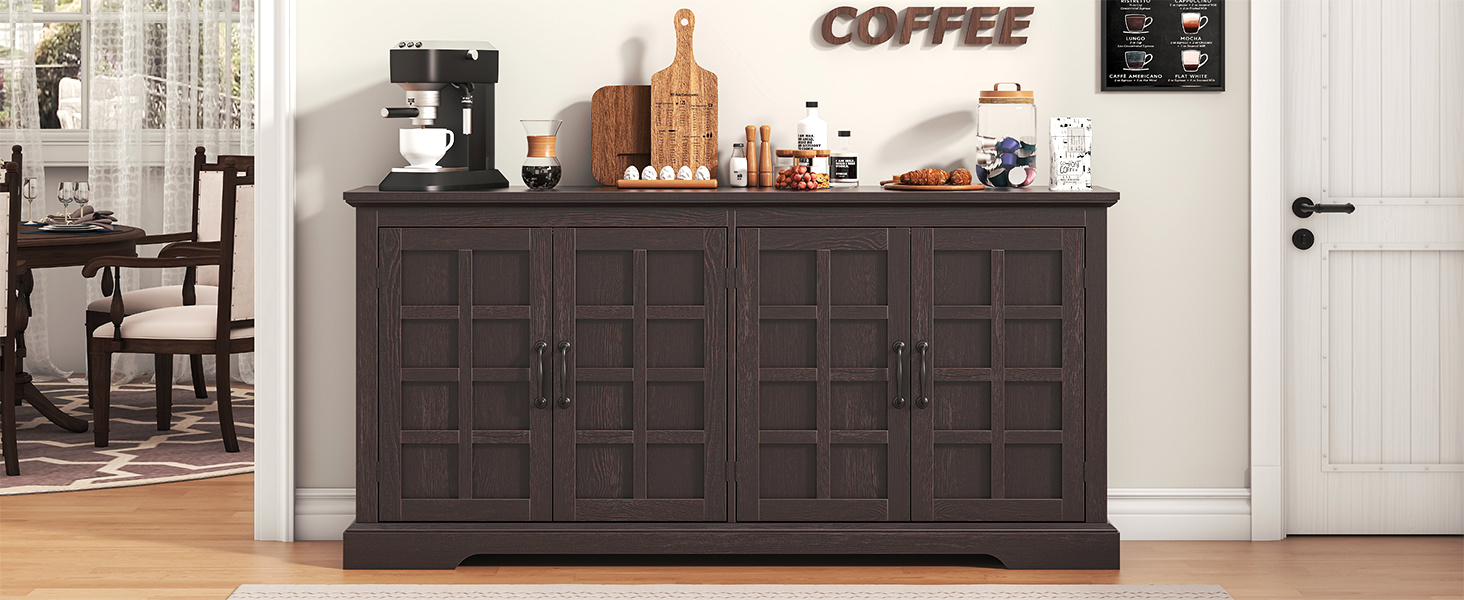 70-Inch Farmhouse Buffet Cabinet View