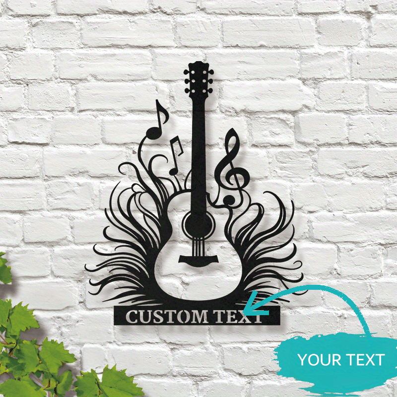 

Custom Guitar Metal Wall Art - Personalized Name Sign For Music Room & Studio Decor, Easy Hang