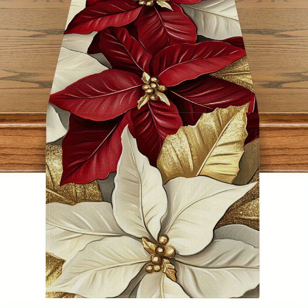 

Of Christmas Linen Table Runner - Holiday & Party Decor, Gift Idea