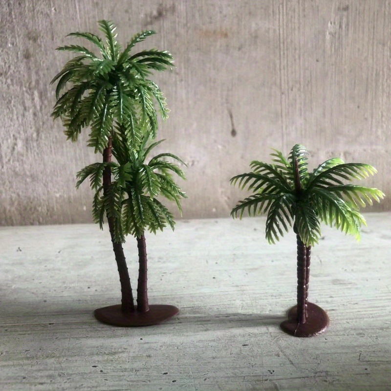 

Modèle de Paysage de Table de Sable de Plage avec Arbres de Coco en Simulation Micro Paysage, Accessoires de Décoration d'Arbre Double Coco, Ornements