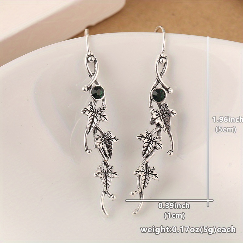 Silvery Earrings Ivy Elf Plant Jewelry Leaf