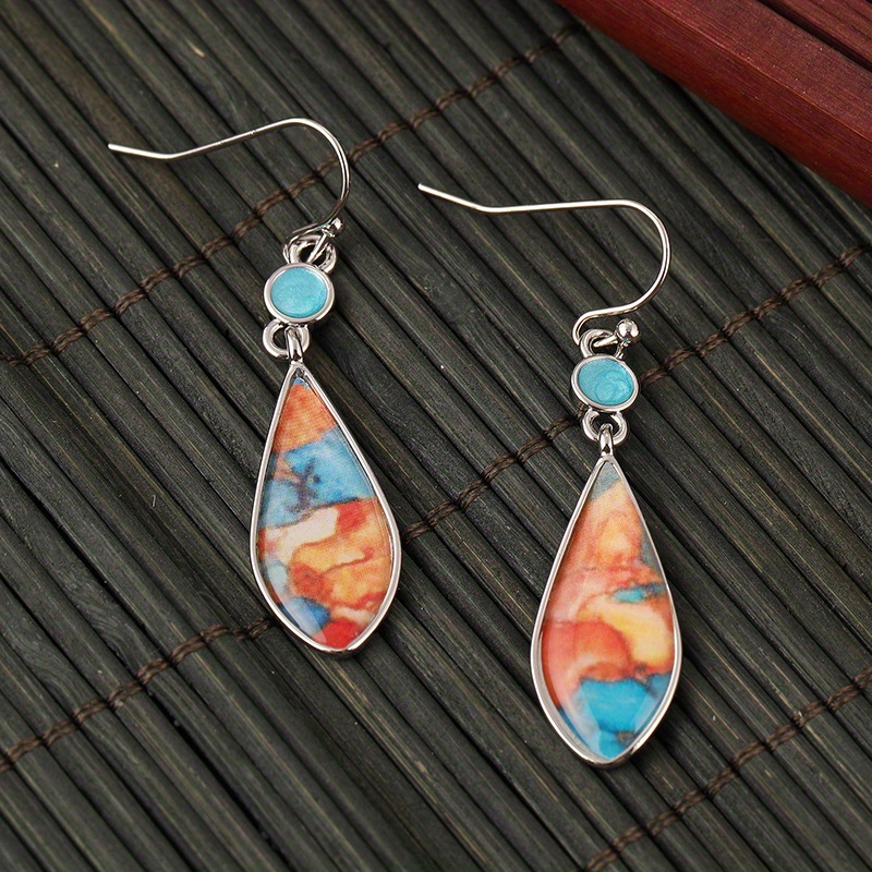 Vintage Glass Teardrop Earrings for Women