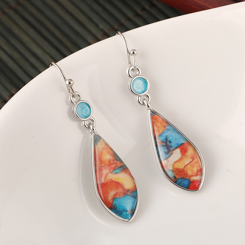 Vintage Glass Teardrop Earrings for Women