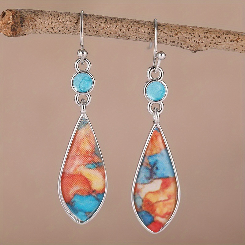 Vintage Glass Teardrop Earrings for Women