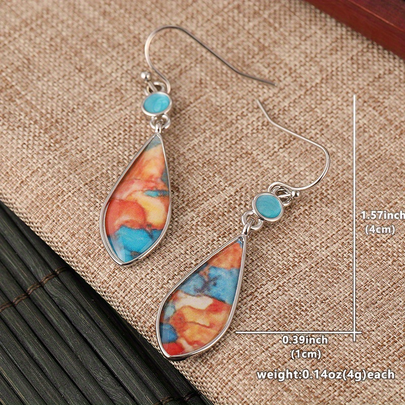 Vintage Glass Teardrop Earrings for Women