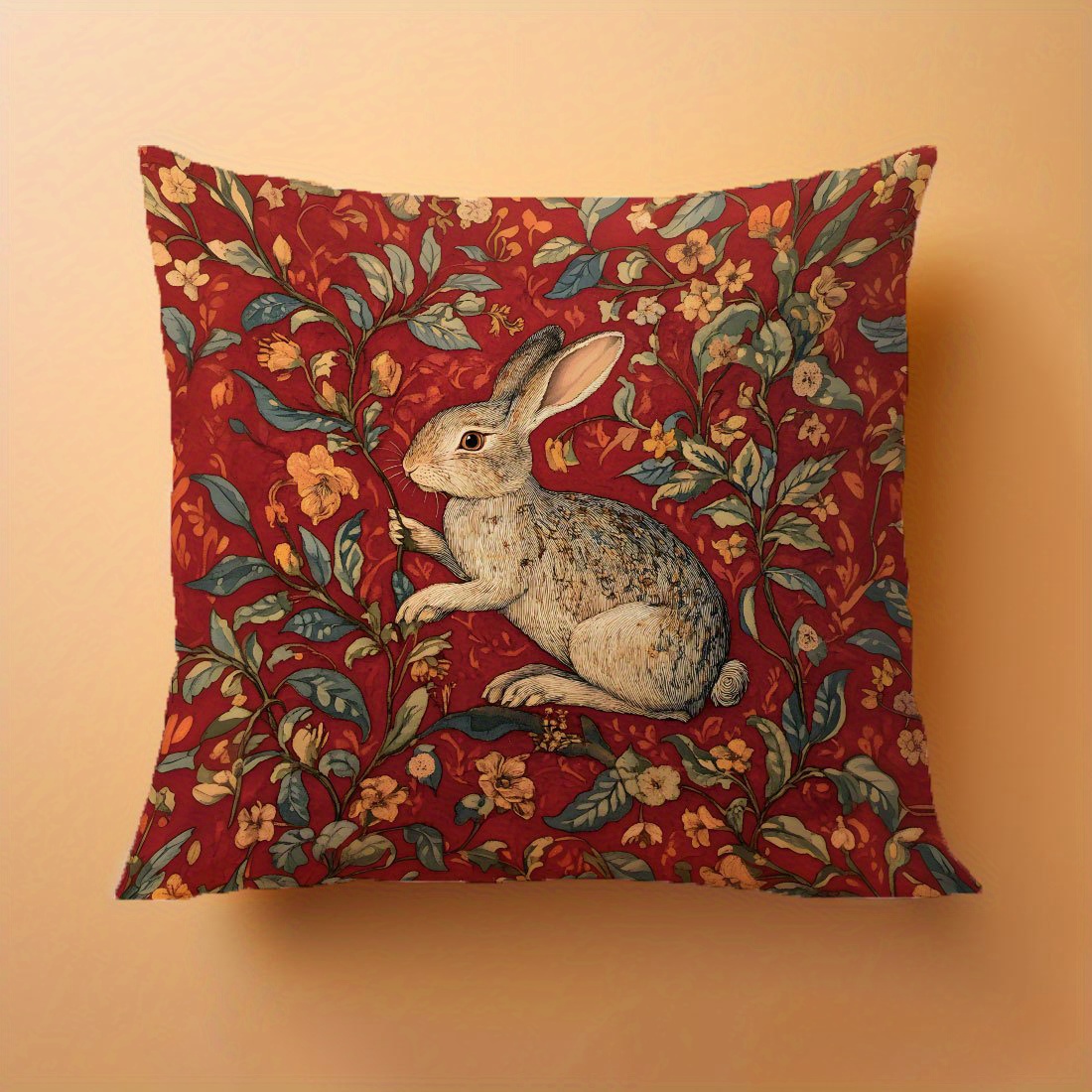 TEMU [ And Closeout]1pc Vintage Easter Pillow Cover-easter Decoration, Zipper Closure, Machine Washable-new Year Decorative Single-sided Printed