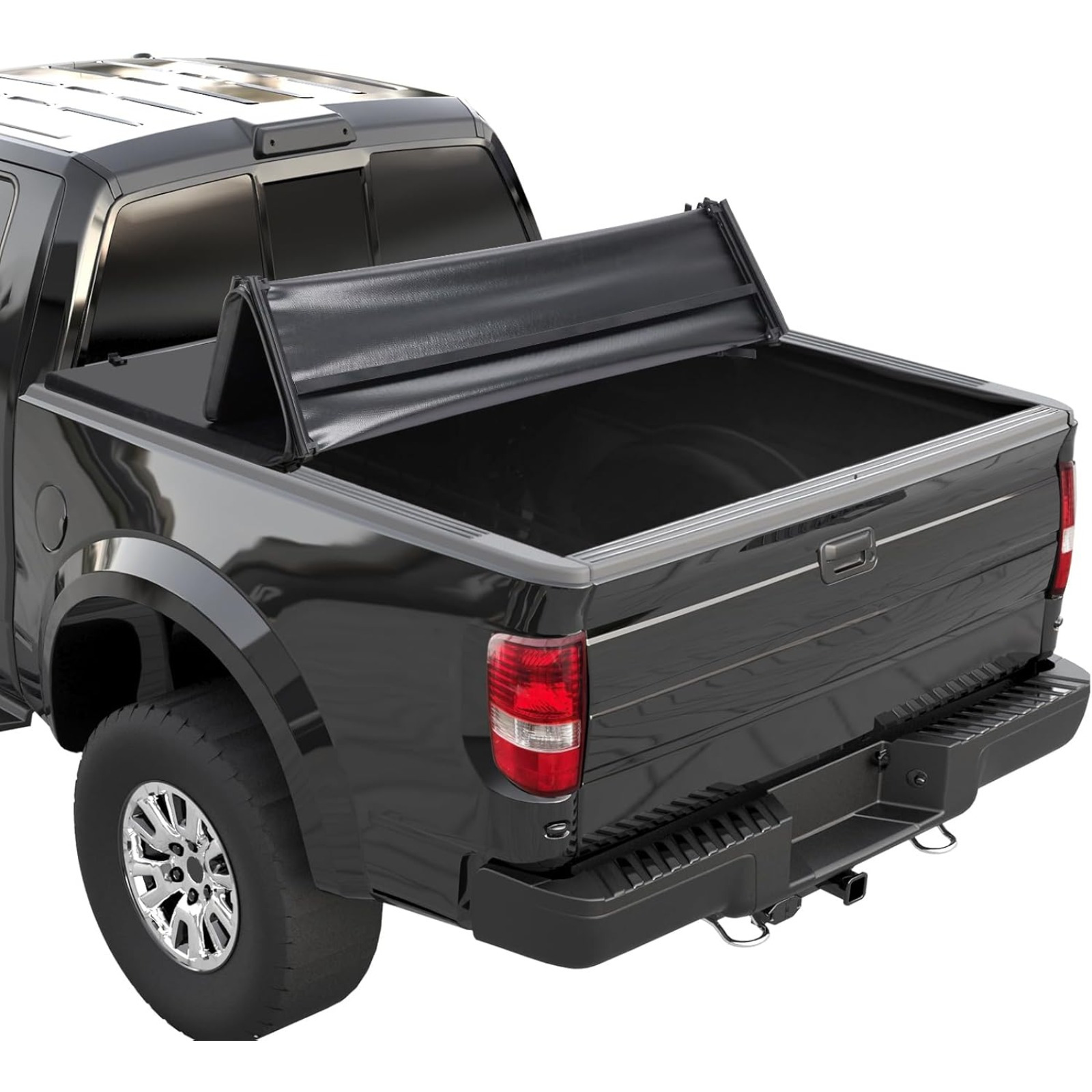TEMU Merxeng 5.5ft Quad Fold Soft Tonneau Cover Compatible With F150 2004-2008, Soft Quad Fold Truck Bed Tonneau Cover For F150 2004 2005 2006 2007 2008