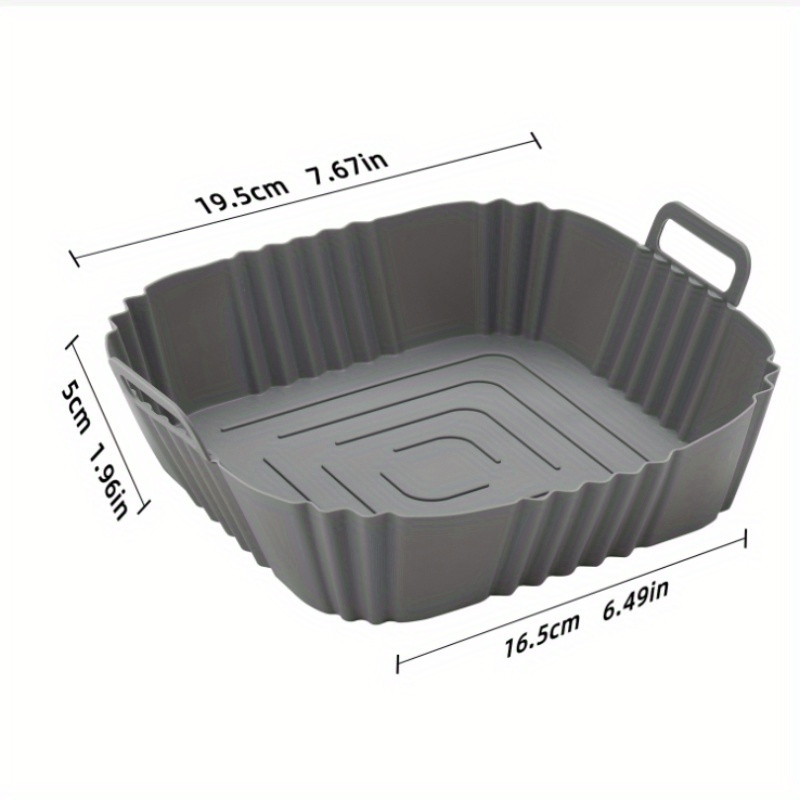 reusable silicone air fryer liner non   clean baking pan for pizza fried chicken details 3